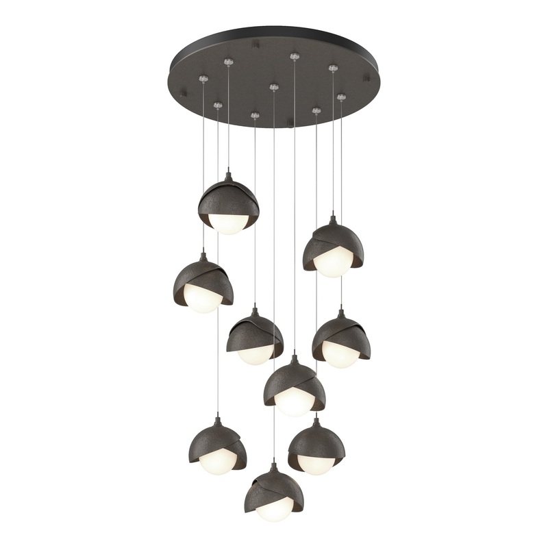 Brooklyn 9-Light Double Shade Pendant Dark Smoke Dark Smoke