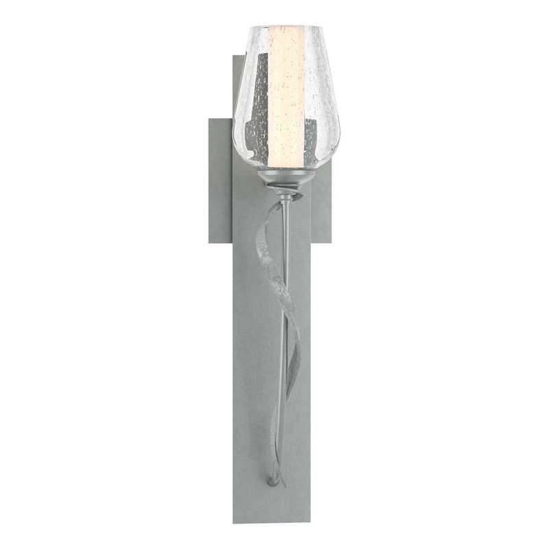 Flora Sconce Vintage Platinum Seeded Glass with Opal Diffuser (ZS)