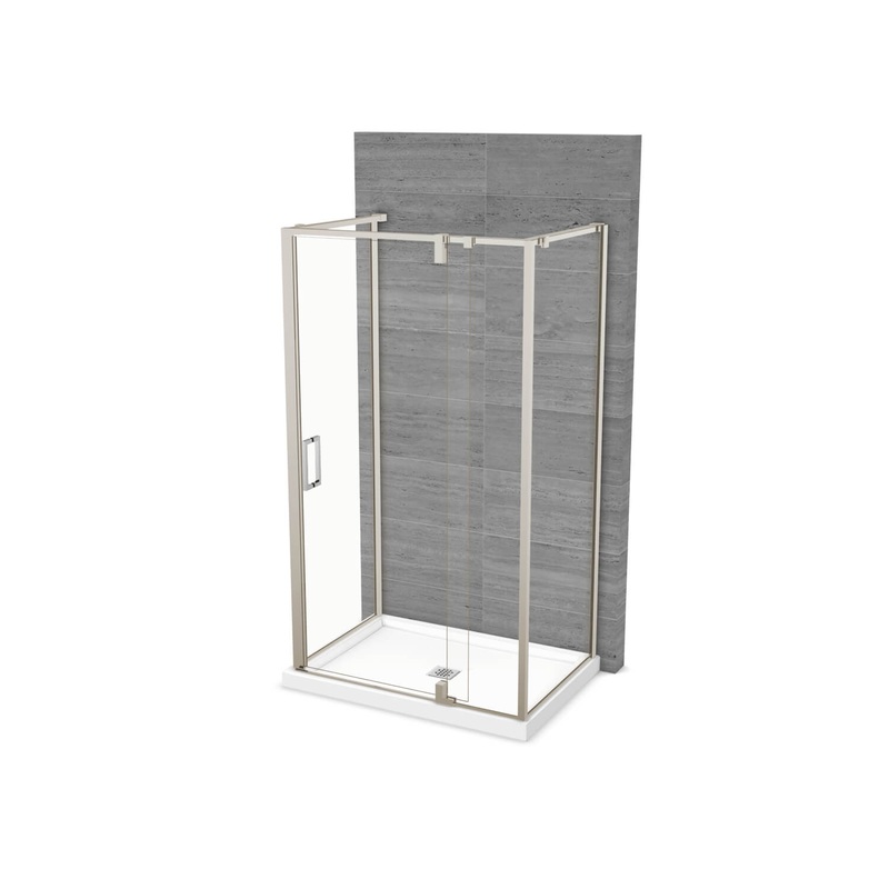 MAAX 137865-900-305-000 ModulR 48 x 32 x 78 in. 8mm Pivot Shower Door for Wall-mount Installation with Clear glass in Brushed Nickel