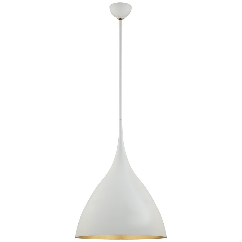 One Light Pendant from the Agnes Collection in Plaster White Finish by Visual Comfort Signature