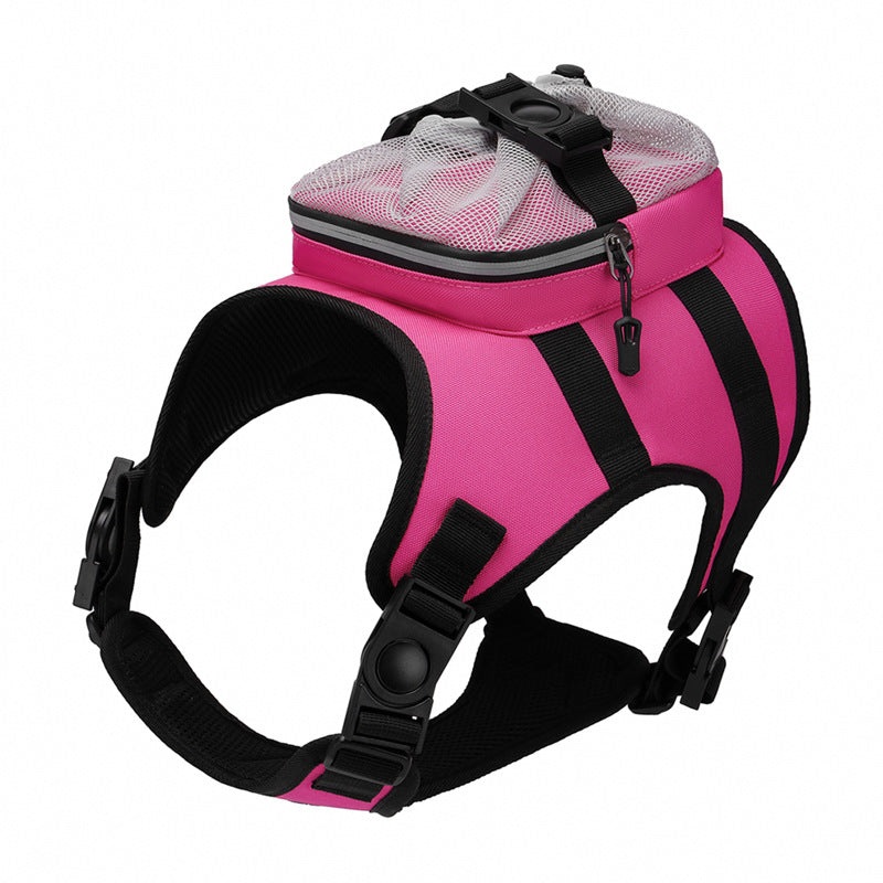 Size S Black and Pink Ultimate Dog Harness Vest with Backpack – Padded, Reflective & Adjustable for Medium Sized Dogs
