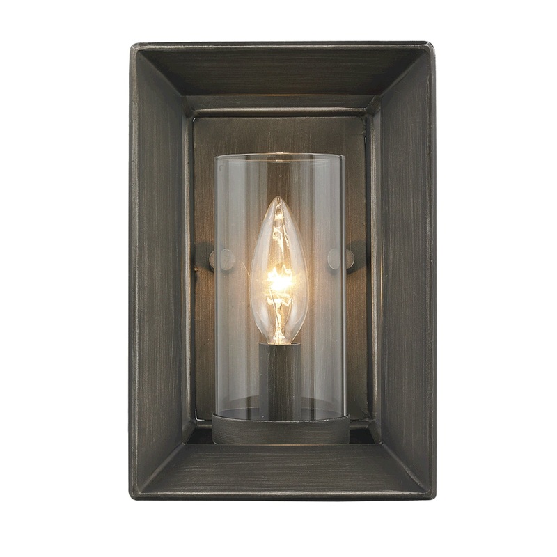 Smyth 1 Light Wall Sconce in Gunmetal Bronze with Clear Glass