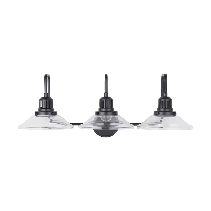 Three Light Vanity from the Roan Collection in Matte Black Finish by Capital Lighting