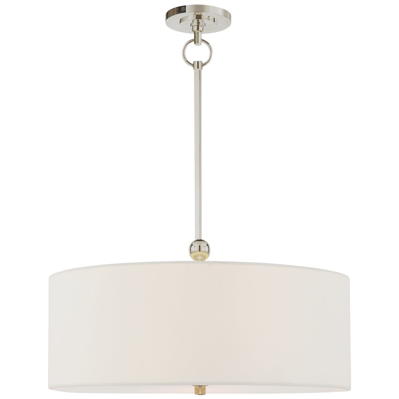 Two Light Hanging Lantern from the Reed Collection in Polished Nickel Finish by Visual Comfort Signature