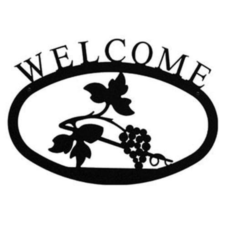 Village Wrought Iron WEL-157-L Grapevine Welcome Sign Large