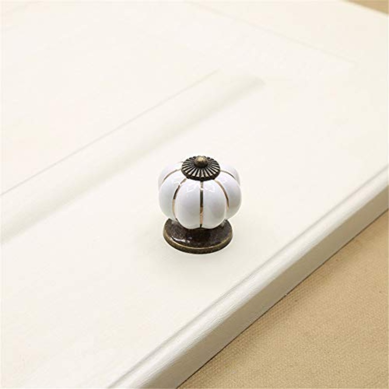 Yhjkvl-HO Maniglia in Ceramica Manopole in Ceramica, Zucca di kartoon Retro Stile Rurale Pastorale Armadio Armadio com Camera per Bambini cassetto Estraibile Maniglie Set / 10pcs