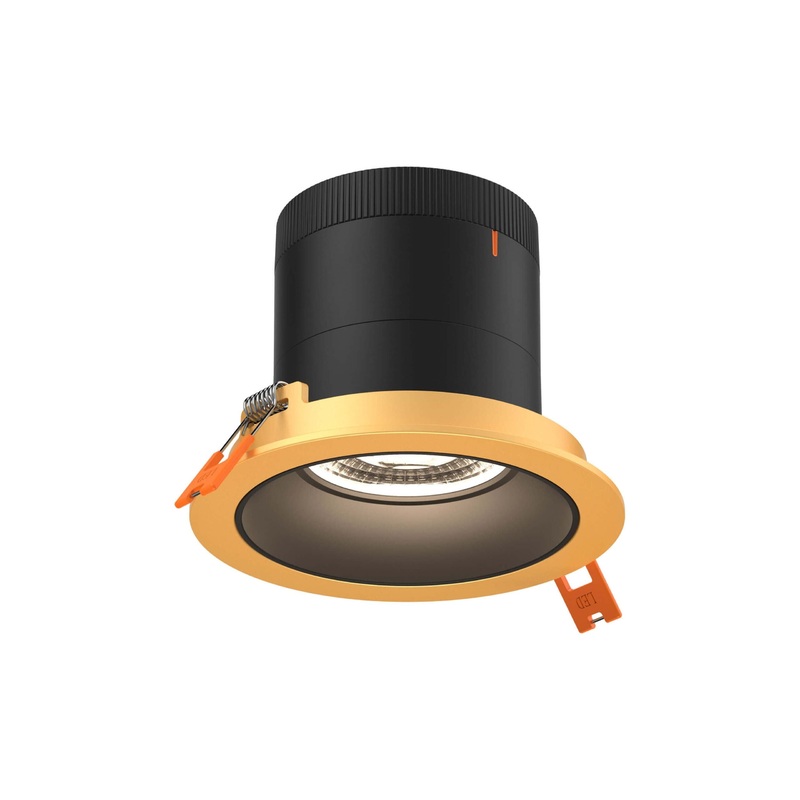 4″ Modular Downlight Black with Gold Trim 60 Degrees Regressed