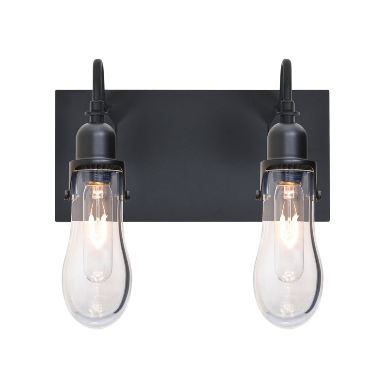 Besa 2WG-WISHCL-BK Wish Two Light Wall Sconce Black