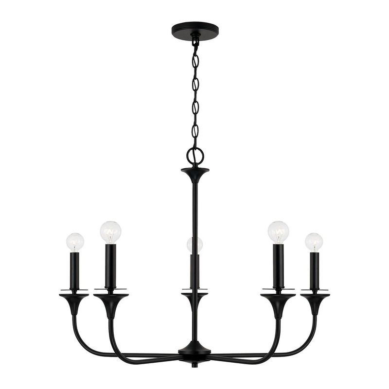 Capital Lighting 448951MB Presley 5 Light Chandelier Matte Black
