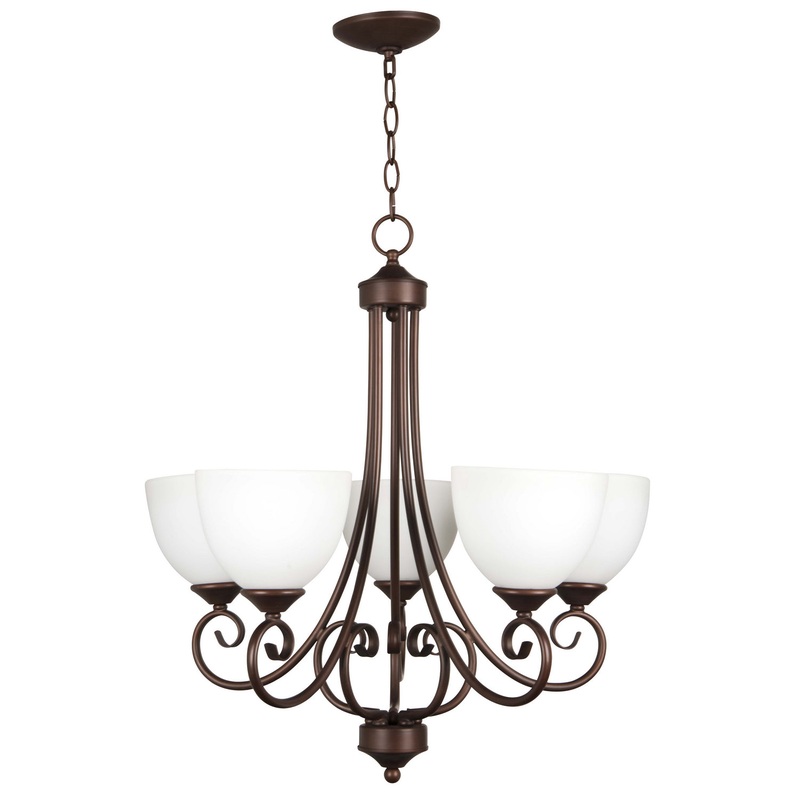 Craftmade 25325-OLB-WG Raleigh Five Light Chandelier Oiled Bronze (Discontinued)