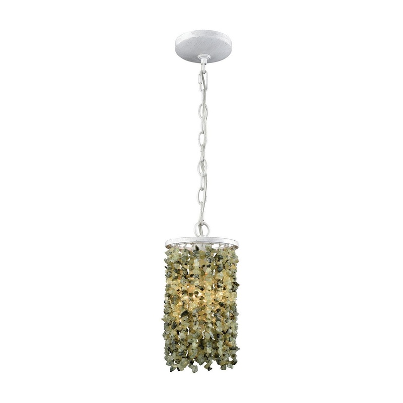 ELK Home 65325/1-LA Agate Stones One Light Mini Pendant Off White