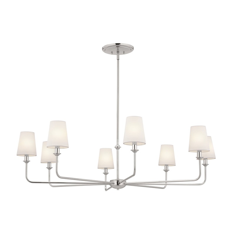 Kichler 52517PN Eight Light Chandelier, Polished Nickel