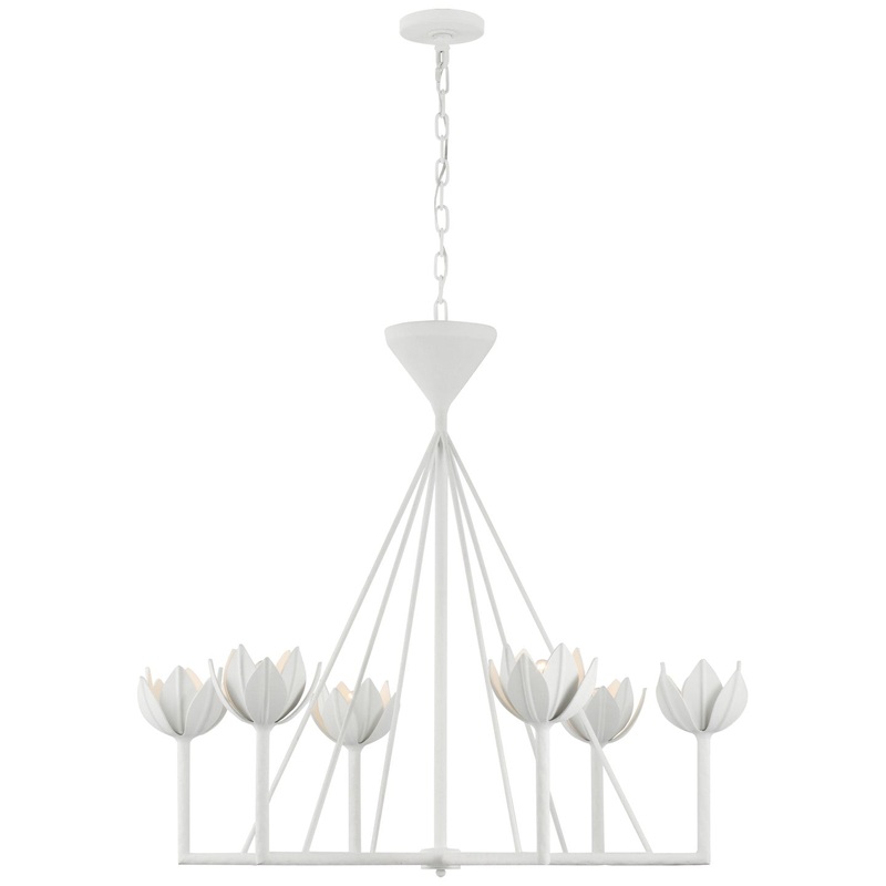 LED Chandelier from the Alberto Collection in Plaster White Finish by Visual Comfort Signature
