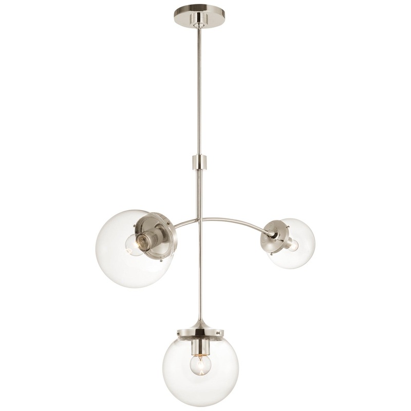 LED Chandelier from the Prescott Collection in Polished Nickel Finish by Visual Comfort Signature