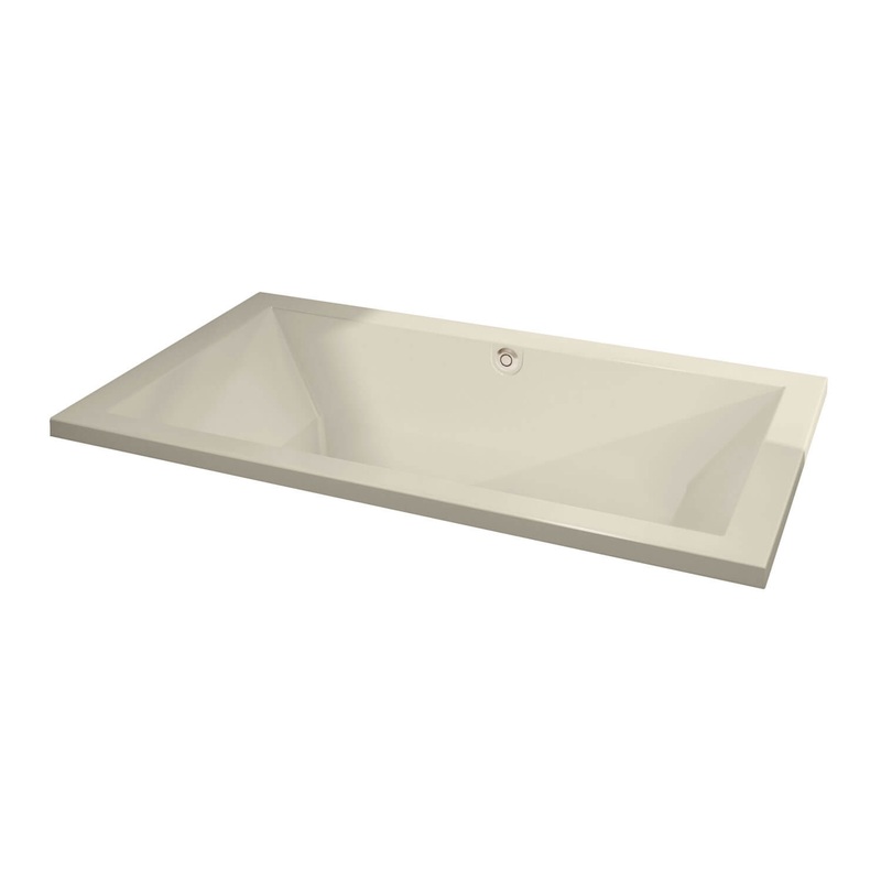 MAAX 102785-054-004 Aiiki 7242 Acrylic Drop-in Center Drain Hydrofeel Bathtub in Bone