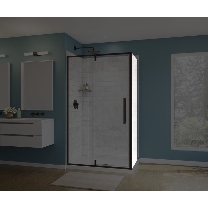MAAX 135328-900-173-000 Uptown Return Panel for 36 in. Base with Clear glass in Dark Bronze