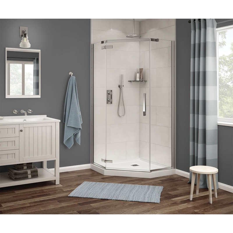 MAAX 136315-900-340-000 Link Neo-angle 38 x 38 x 75 in. 8mm Pivot Shower Door for Corner Installation with Clear glass in Matte Black