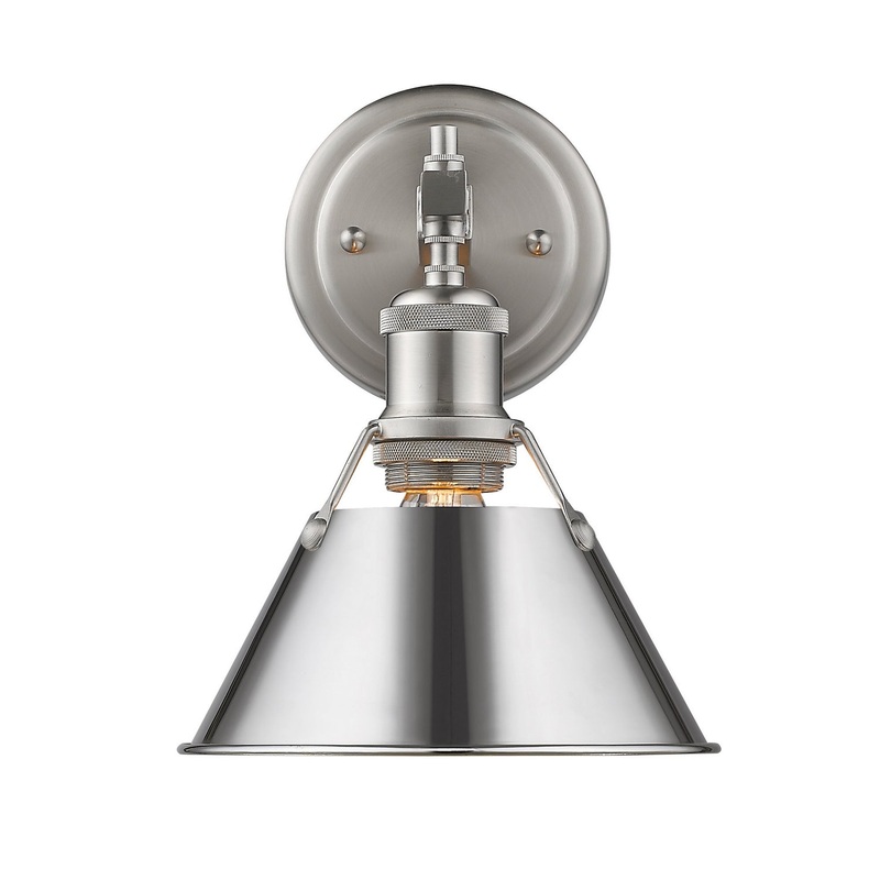 One Light Bath Vanity from the Orwell Collection in Pewter Finish by Golden