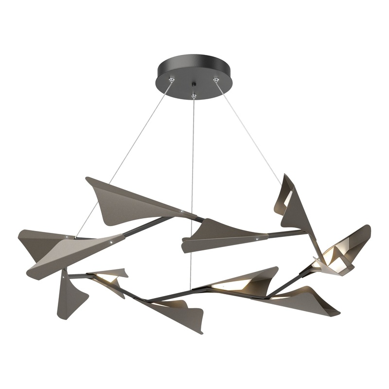 Plume 12-Light LED Pendant Black Dark Smoke
