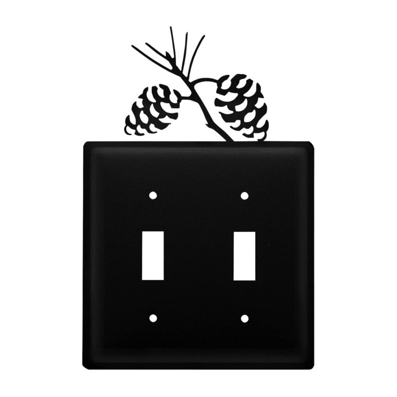 Village Wrought Iron ESS-89 Double Pinecone Double Switch Cover
