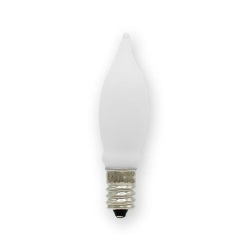 1.5W/E12 Dimmable Replacement Lamp, Candle Shape (C6) Filament Bulb W/ Porcleain White Lens, Input Voltage 120V Ac, 1.5W/95 Lumens, Cri>90, Cct 2700K LED Miniature Lamp by Emery Allen