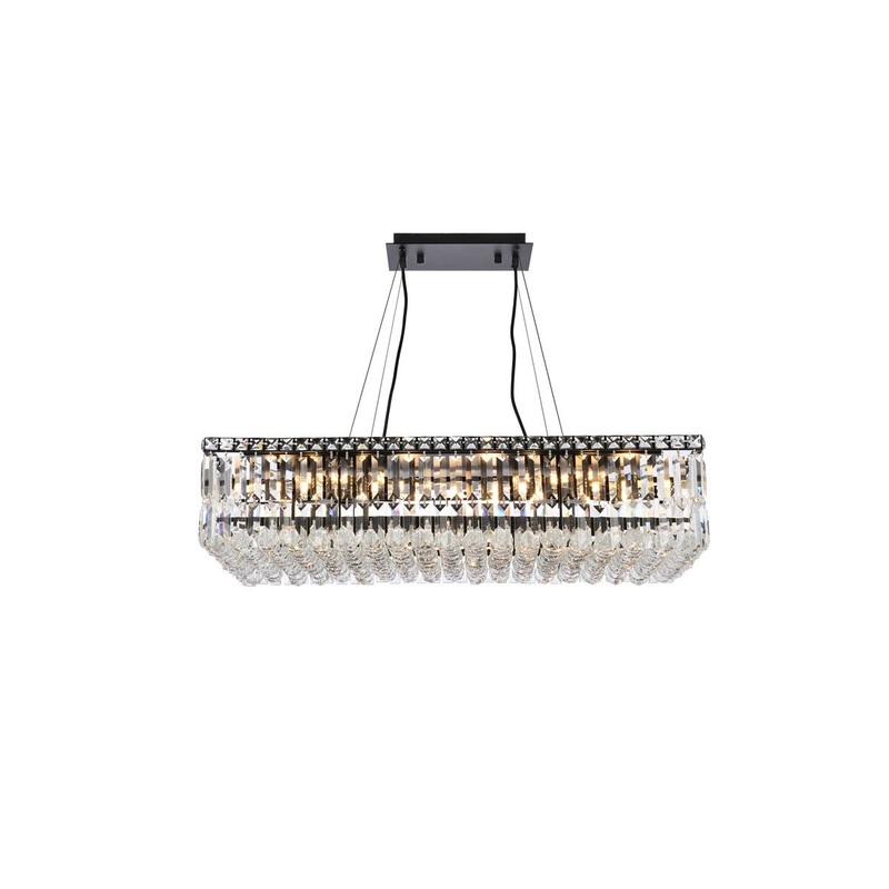 16 Light Chandelier from the Maxime Collection in Black And Clear Finish by Elegant Lighting