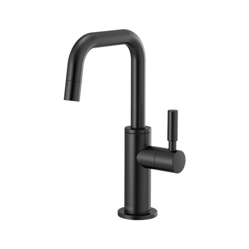 Beverage Faucet Solna Cold Water 1 Lever ADA Matte Black Square Spout 360 Degree Swivel