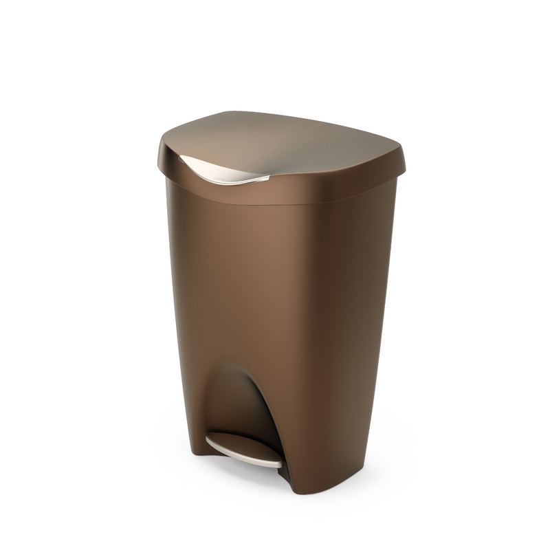 Brim 13 Gallon (50L) Trash Can with Lid Bronze