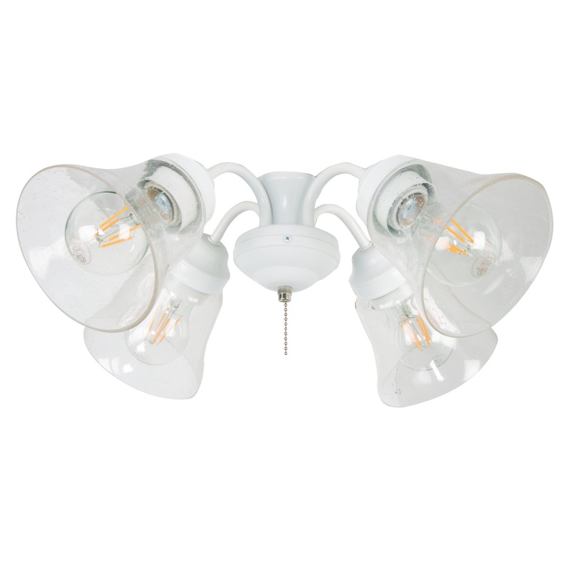 Craftmade LK425391-W-LED 4 Light Fitter and Glass LED Fan Light Kit White (Discontinued)
