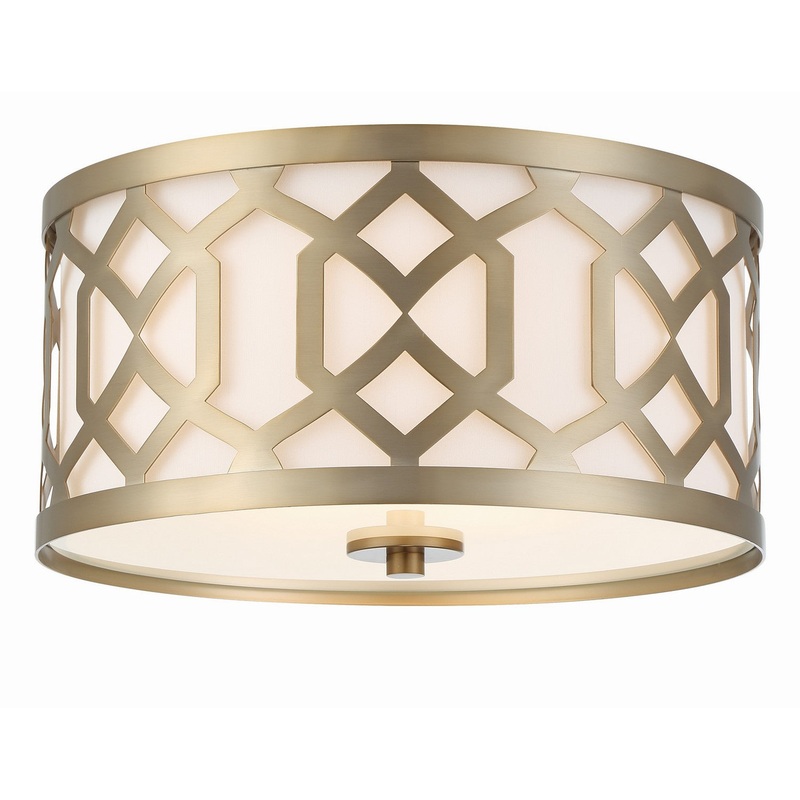 Crystorama 2263-AG Jennings Three Light Flush Mount Aged Brass
