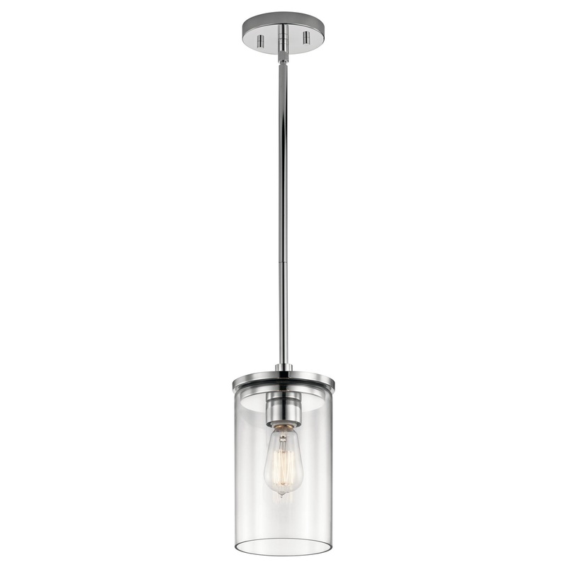 Kichler 43996CH One Light Mini Pendant, Chrome