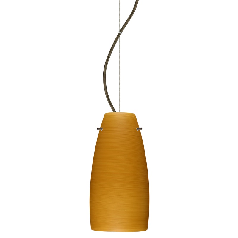 One Light Pendant from the Tao Collection in Bronze Finish by Besa