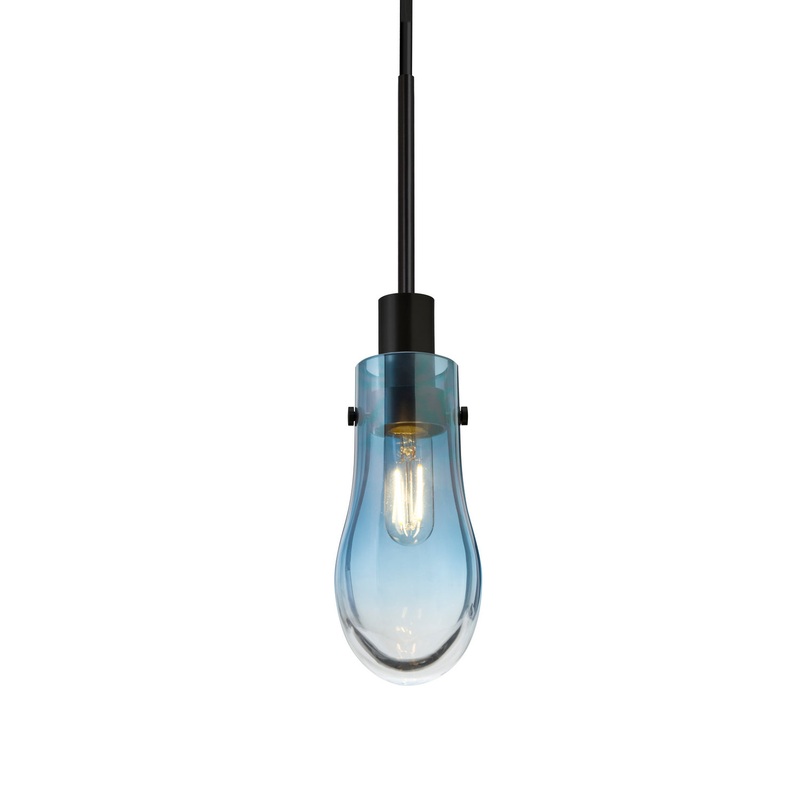 One Light Pendant from the Wish Collection in Black Finish by Besa
