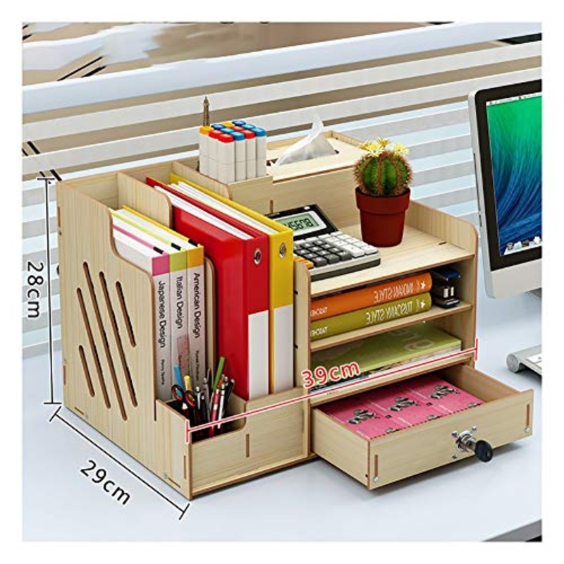 Schedario Classificatore Verticale File Cabinet, cartelle multifunzionale da tavolino di legno solido a pi strati, file di Office Cassetto Tipo A4 con la serratura Data Storage Scaffale, file dati de