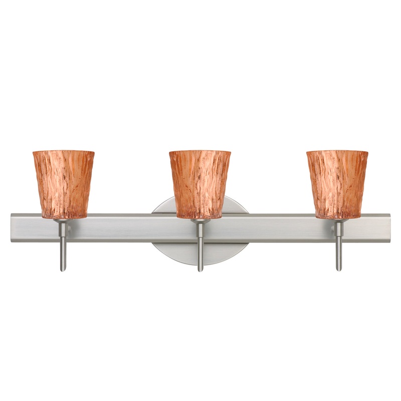 Three Light Wall Sconce from the Nico Collection in Satin Nickel Finish by Besa