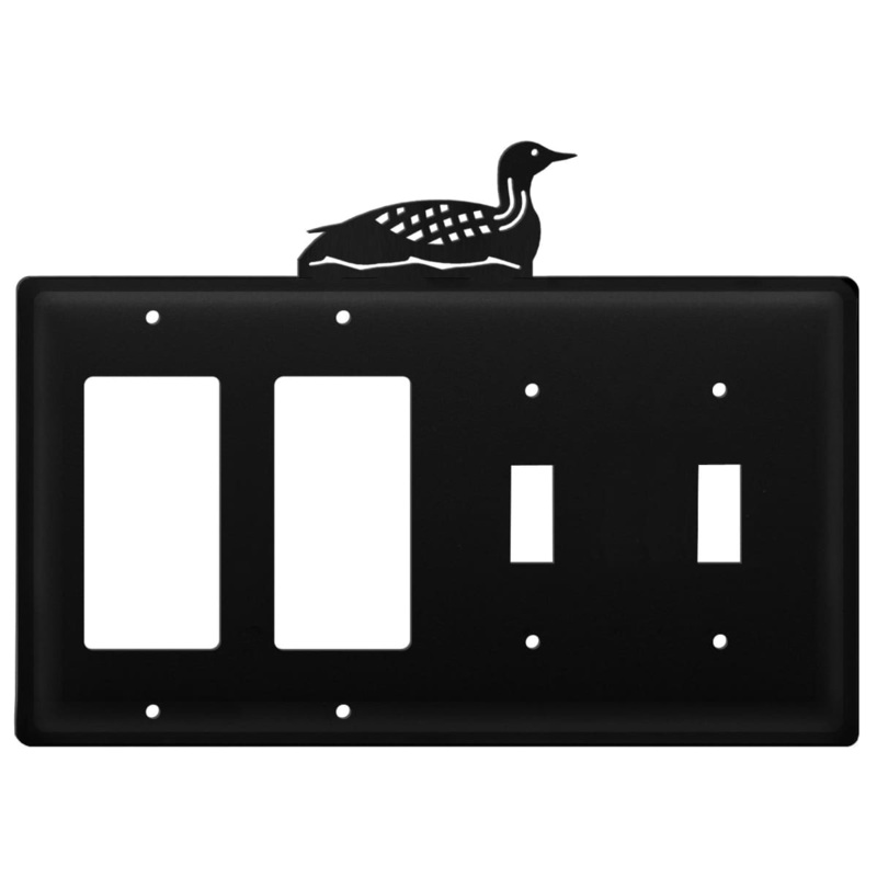Village Wrought Iron EGGSS-116 Quad Loon Double GFI and Double Switch Cover CUSTOM Product