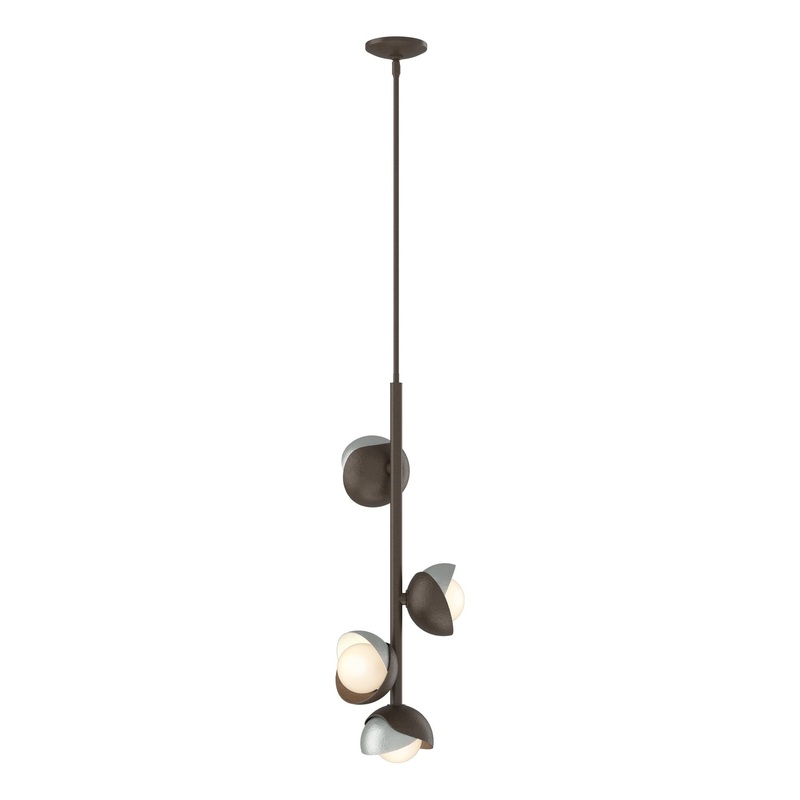 Brooklyn 4-Light Double Shade Vertical Pendant Bronze Vintage Platinum