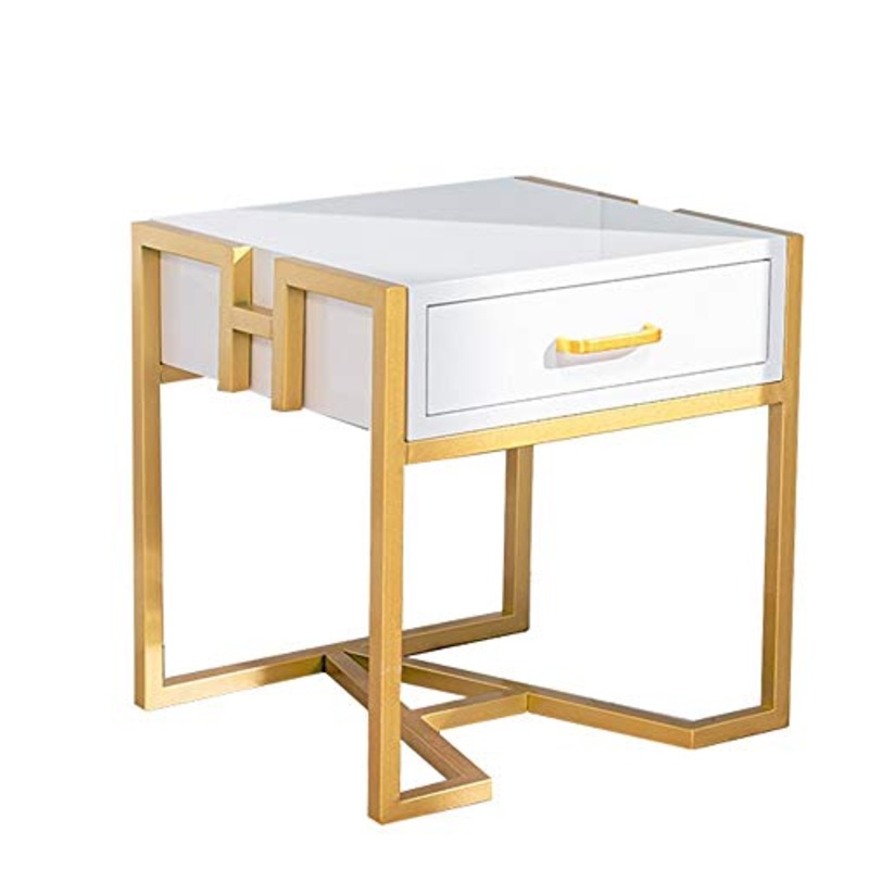 Comodino HAIZHEN Mobile Organizzatore Contenitore in Legno massello Finitura Laccato Finitura cassetti for Soggiorno Studio Camera da Letto (Color : White)