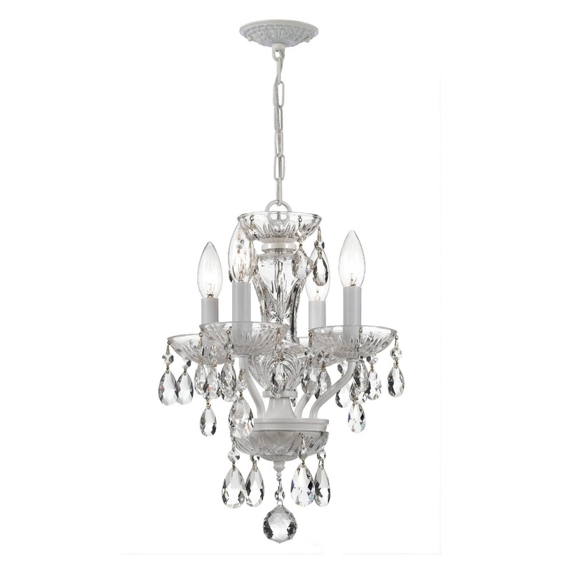 Crystorama 5534-WW-CL-I Traditional Crystal Four Light Mini Chandelier Wet White