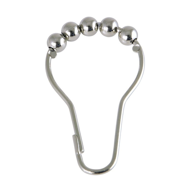 Edenscape SRCR126 Roller Ball Shower Curtain Rings (12 Pieces/Set), Polished Nickel