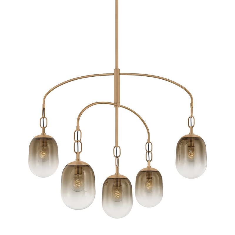 Harvey Chandelier Patina Brass