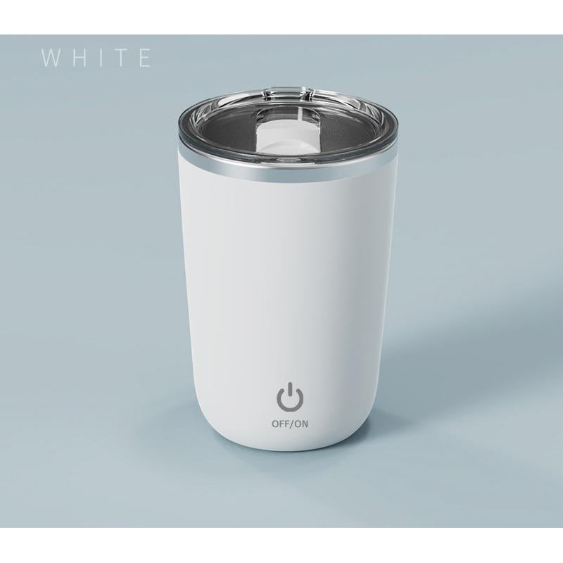 Mini Portable Electric Self-Stirring Mug – USB-C Rechargeable, 4-Hour Use, Stainless Steel (White)