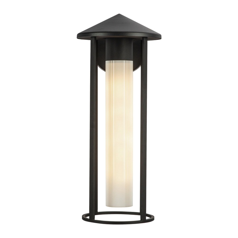 One Light Exterior Wall Mount from the Tenko Collection in Black/Glossy Opal Glass Finish by Alora