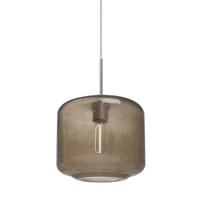 One Light Pendant from the Niles Collection in Satin Nickel Finish by Besa