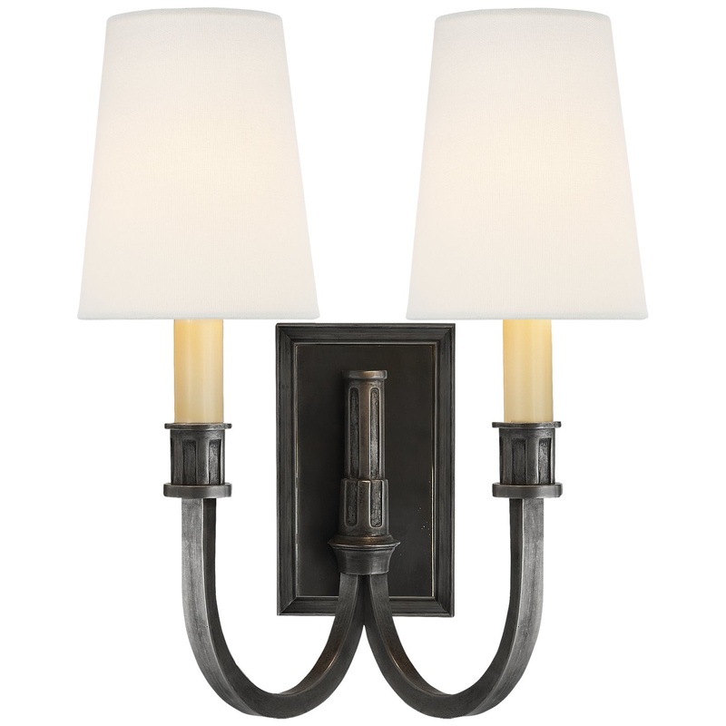 Two Light Wall Sconce from the Modern Library Collection in Bronze Finish by Visual Comfort Signature