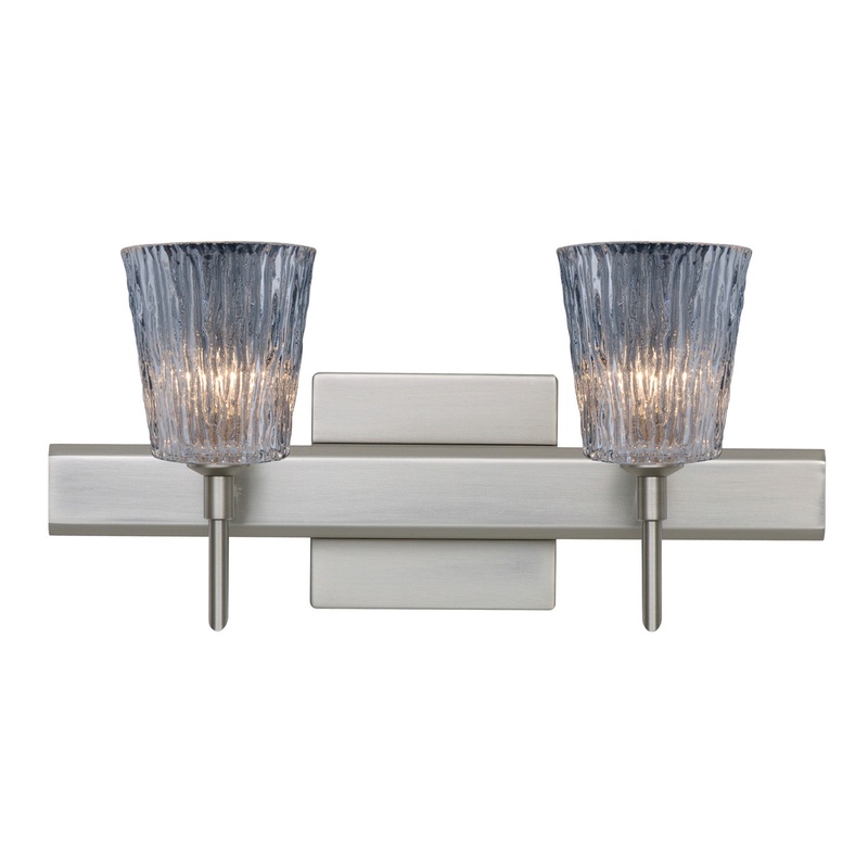Two Light Wall Sconce from the Nico Collection in Satin Nickel Finish by Besa