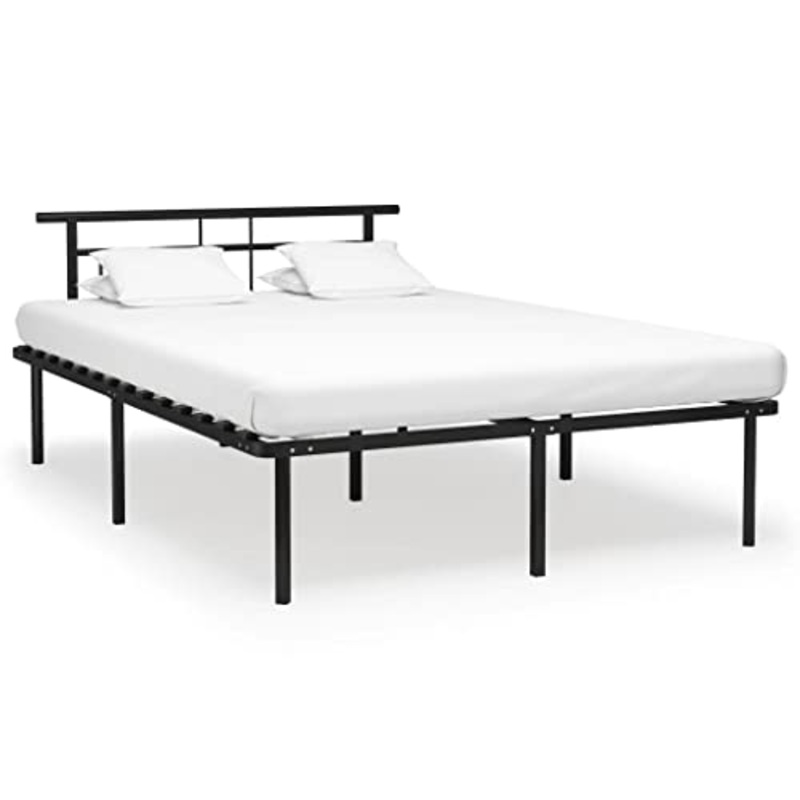 vidaXL Giroletto Nero in Metallo 140×200 cm