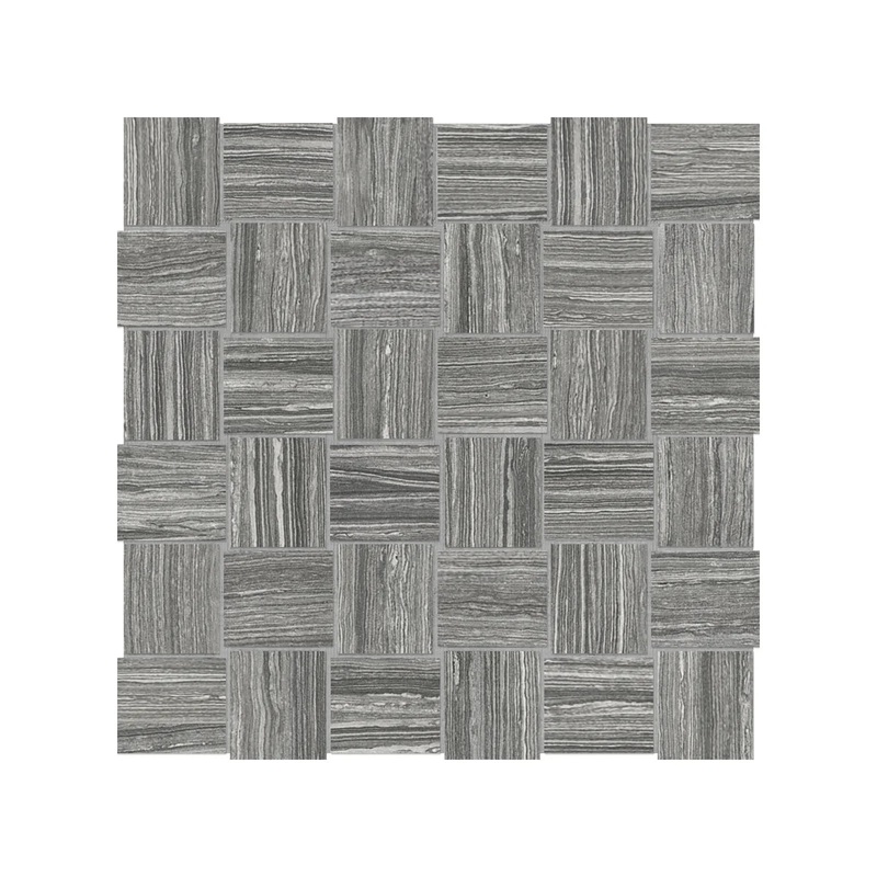 2″ x 2″ Basketweave Eramosa Carbon Matte Porcelain Mosaics. 1 Sheet = .96 Sq. Ft. (69-230) 2″ x