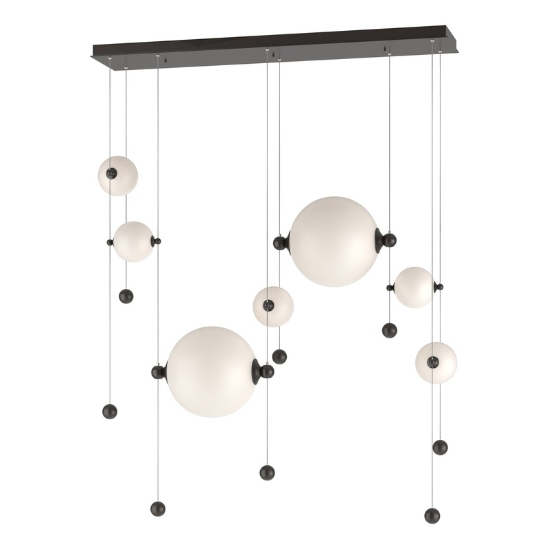 Abacus 7-Light Double Linear LED Pendant Oil Rubbed Bronze Opal Glass (GG)