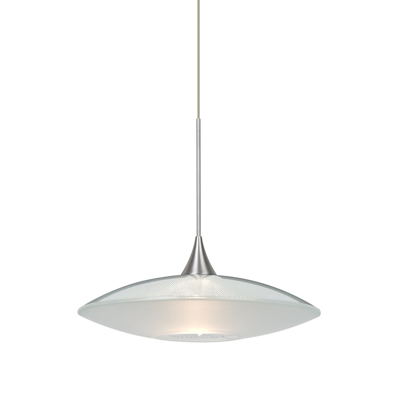 Besa 1XT-6294CL-SN Spazio One Light Pendant Satin Nickel